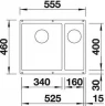 Кухонная мойка Blanco Subline 340/160-U L 523552 Белая искусственный камень (литьевой мрамор) встраиваемый