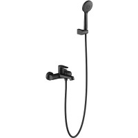 Смеситель для ванны Aquatek Оберон AQ1249MB Черный матовый латунь на стену