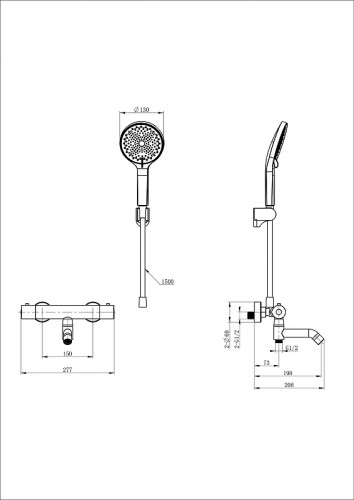 Смеситель для ванны Wonzon & Woghand Inn WW-B2065-A1-BG с термостатом цвет Брашированное золото