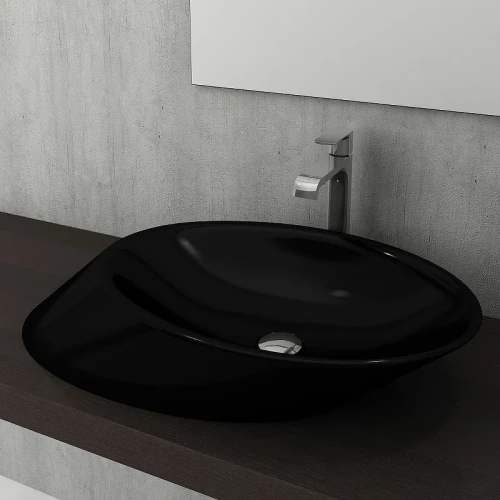 Раковина-чаша Bocchi Vessel 72 1013-005-0125 Черная глянцевая фарфор накладная