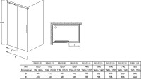 Душевая дверь Jacob Delafon Contra Black 120 E22C120-BL профиль Черный стекло прозрачное