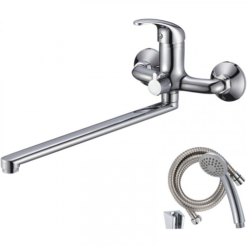 Смеситель для ванны WesnaArt Listok LIS01-320 универсальный Хром латунь на стену