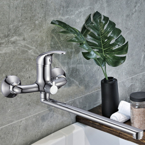 Смеситель для ванны WesnaArt Listok LIS01-320 универсальный Хром латунь на стену