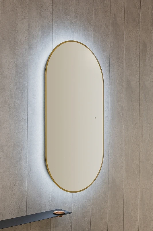 Зеркало Silver Mirrors Viva 55 LED-00002690 с подсветкой Золото с бесконтактным выключателем и диммером стекло