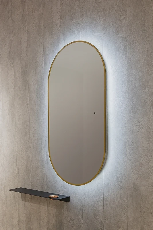 Зеркало Silver Mirrors Viva 55 LED-00002690 с подсветкой Золото с бесконтактным выключателем и диммером стекло