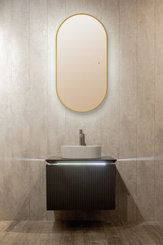 Зеркало Silver Mirrors Viva 55 LED-00002690 с подсветкой Золото с бесконтактным выключателем и диммером стекло