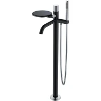 Смеситель для ванны Boheme Stick 129-BCR.2 Черный матовый Хром латунь на пол