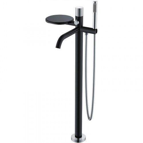 Смеситель для ванны Boheme Stick 129-BCR.2 Черный матовый Хром латунь на пол