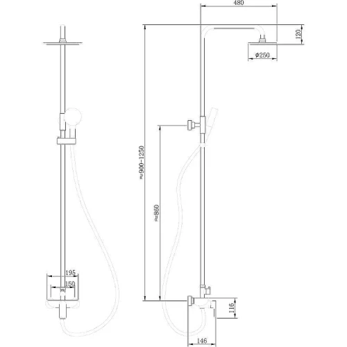 Душевая система Abber Weiss Insel AF8020W Белая Хром