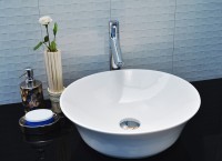 Раковина-чаша CeramaLux 41 9381 Белая фаянс накладная
