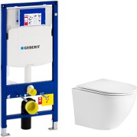 Комплект унитаза WeltWasser Merzbach 043 GL-WT 10000009939 с инсталляцией Geberit Duofix Sigma UP320 111.300.00.5 с сиденьем Микролифт фаянс подвесной