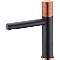 Смеситель для раковины Bronze de Luxe Avantgarde 2010MH Черный Розовое золото латунь