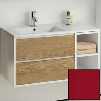 Тумба с раковиной SanVit Мэри-4 90 L kmery904 в цвете Ral подвесная Красный глянец МДФ / ЛДСП