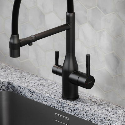 Смеситель для кухни Sancos Garda SC4009MB Черный матовый латунь