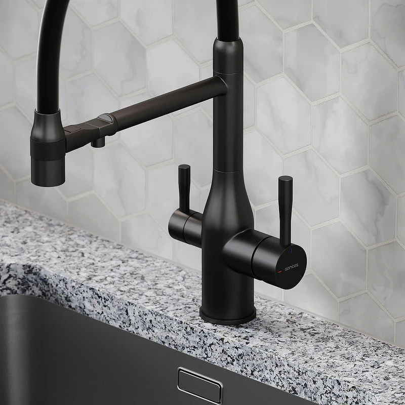 Смеситель для кухни Sancos Garda SC4009MB Черный матовый латунь