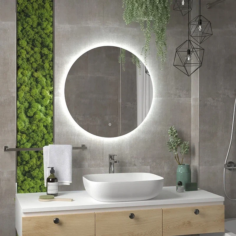 Зеркало Континент Ajour Eco 700х700 ЗЛП2810 с подсветкой с сенсорным выключателем с диммером стекло