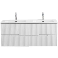 Тумба под раковину Cezares Duet-N 120 DUET-N-1200-4C-SO-2-BL подвесная Bianco Lucido МДФ / ЛДСП