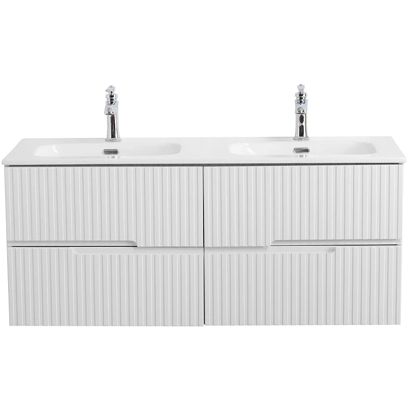 Тумба под раковину Cezares Duet-N 120 DUET-N-1200-4C-SO-2-BL подвесная Bianco Lucido МДФ / ЛДСП