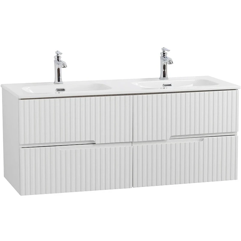 Тумба под раковину Cezares Duet-N 120 DUET-N-1200-4C-SO-2-BL подвесная Bianco Lucido МДФ / ЛДСП
