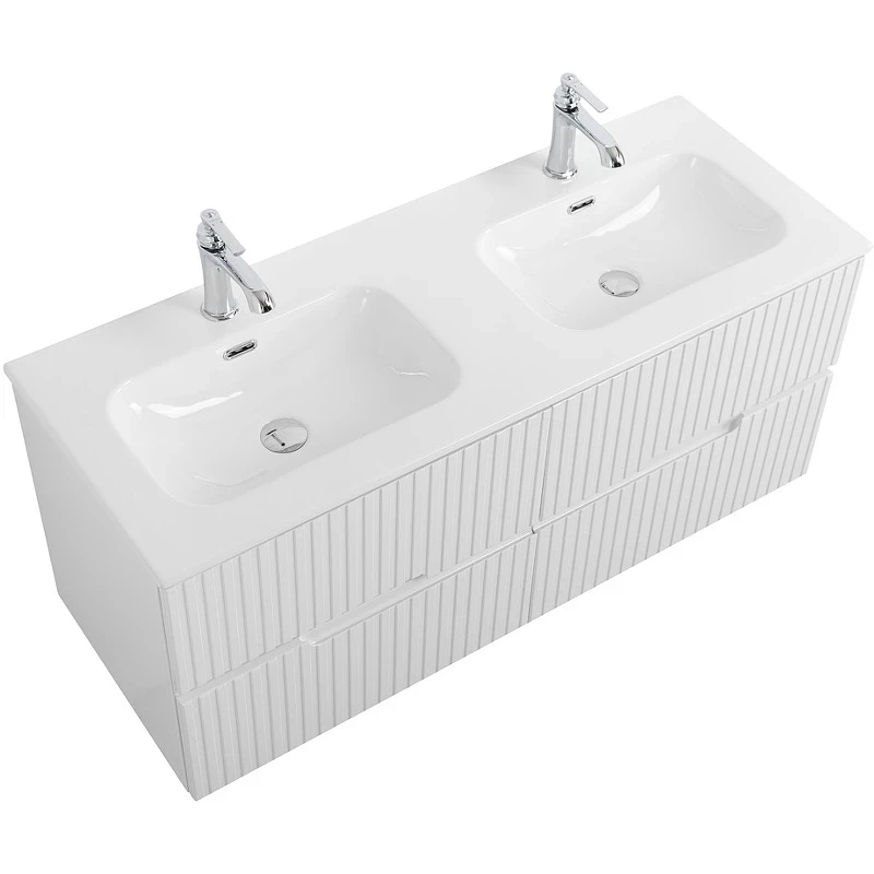 Тумба под раковину Cezares Duet-N 120 DUET-N-1200-4C-SO-2-BL подвесная Bianco Lucido МДФ / ЛДСП