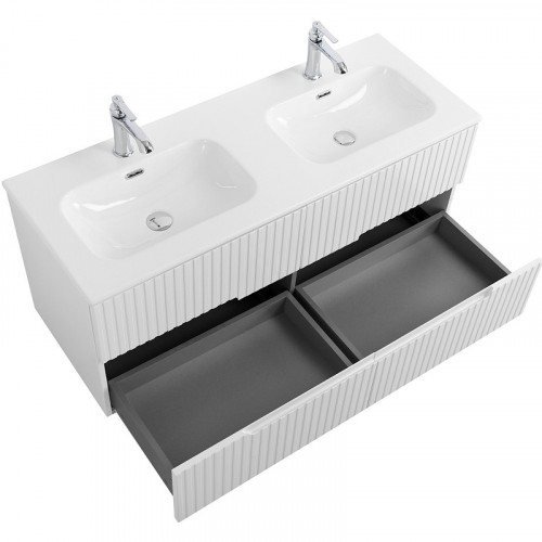 Тумба под раковину Cezares Duet-N 120 DUET-N-1200-4C-SO-2-BL подвесная Bianco Lucido МДФ / ЛДСП