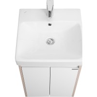 Тумба под раковину Aquaton Сканди Doors 45 1A278701SDB20 Белый глянец Дуб верона МДФ / ЛДСП