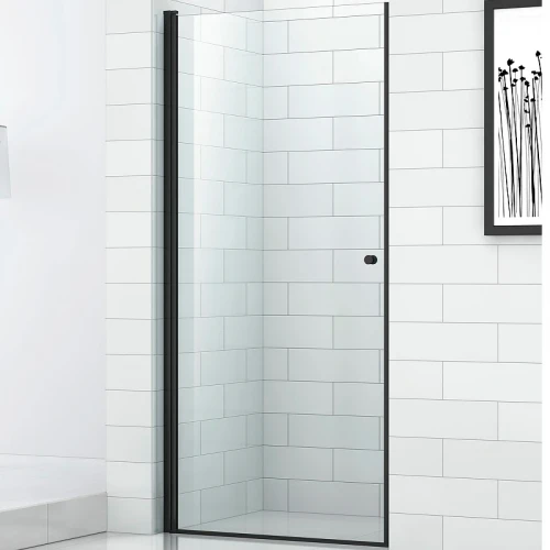 Душевая дверь Cezares Eco 80 ECO-O-B-1-80-C-NERO профиль Черный матовый стекло прозрачное