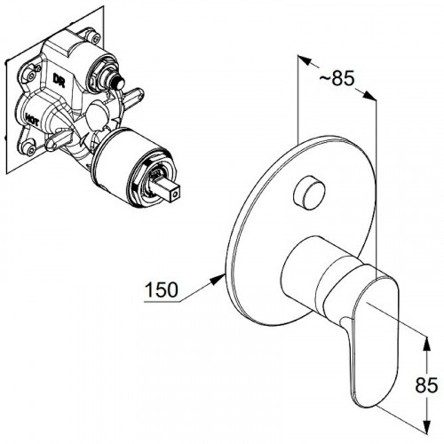 Смеситель для душа Kludi Louva 247593975 Черный матовый латунь встраиваемый