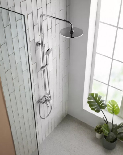 Душевая система Bravat Rhein F6429564CP-A-ENG Хром латунь на стену