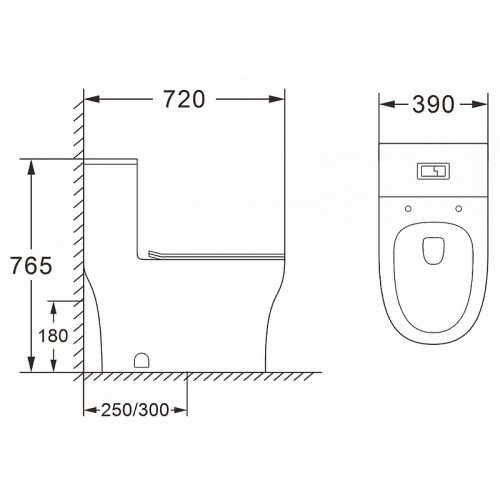 Унитаз моноблок Azario Sinto AZ-1098 с бачком и сиденьем Микролифт фарфор напольный