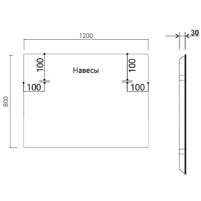 Зеркало Vincea 120 VLM-3VN120B-2 с подсветкой Черное с сенсорным выключателем с подогревом и диммером стекло