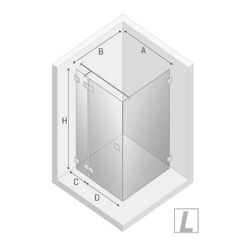 Душевое ограждение New Trendy EVENTA Chrome x110 EXK-4490