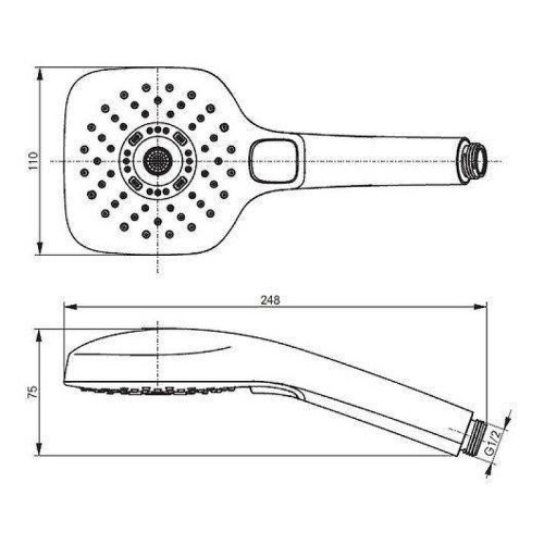 Ручной душ Toto Showers TBW02015E1A цвет Хром
