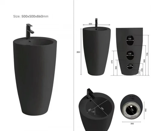 Раковина Azario Dea 50 AZ-203MB цвет Черный