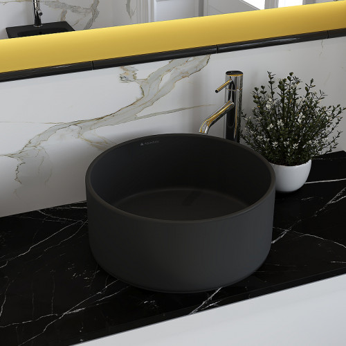 Раковина-чаша Aqueduto Espiral 40 ESP0140 Черная матовая фарфор накладная