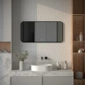 Зеркало Defesto Aura 100х50 DF 2965SH с подсветкой 28W-4500K/Сенсорный выключатель/Нейтральный белый свет/Черная рама