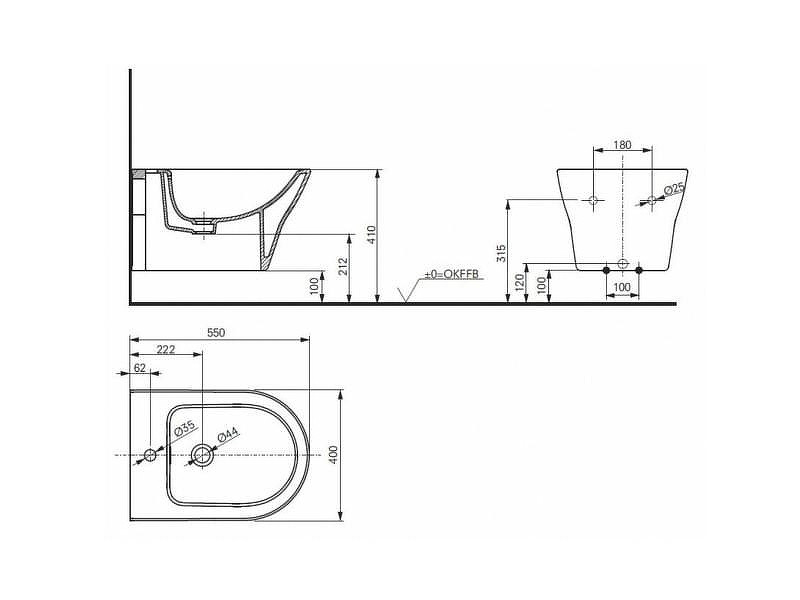 Биде Toto MH BW10045G1 подвесное цвет Белый