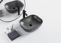 Раковина-чаша BelBagno 50 BB1302-H311 Серая матовая фаянс накладная
