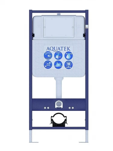 Комплект унитаза с инсталляцией Aquatek Set Aquatek Поларис 01-018 4в1 цвет Белый с сиденьем Микролифт и клавишей смыва цвет Хром глянцевый