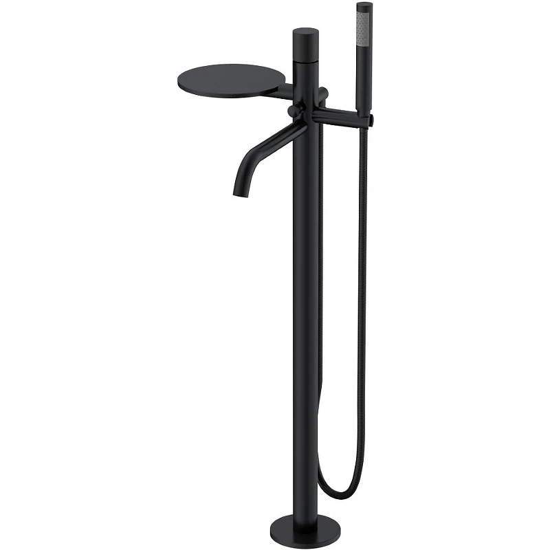 Смеситель для ванны Boheme Stick 129-BB.4 Черный матовый латунь на пол