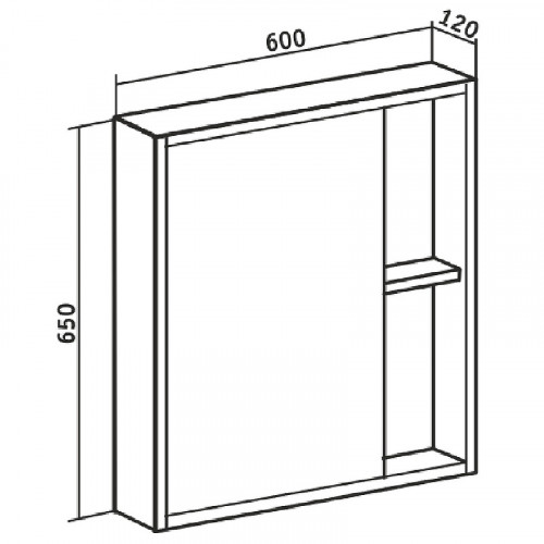 Зеркальный шкаф Runo Эко 60 00-00001325 Железный камень МДФ / ЛДСП, стекло
