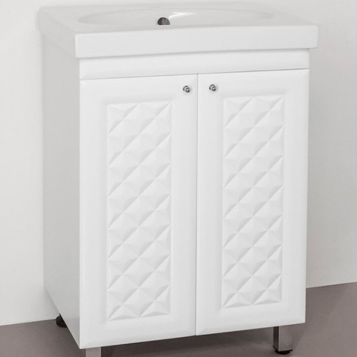 Тумба под раковину Style Line Канна 60 Люкс ЛС-00000726 Белый глянец МДФ / ЛДСП