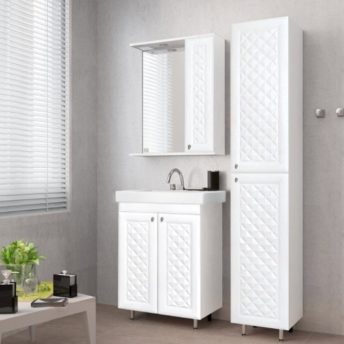 Тумба под раковину Style Line Канна 60 Люкс ЛС-00000726 Белый глянец МДФ / ЛДСП