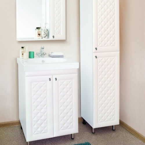 Тумба под раковину Style Line Канна 60 Люкс ЛС-00000726 Белый глянец МДФ / ЛДСП