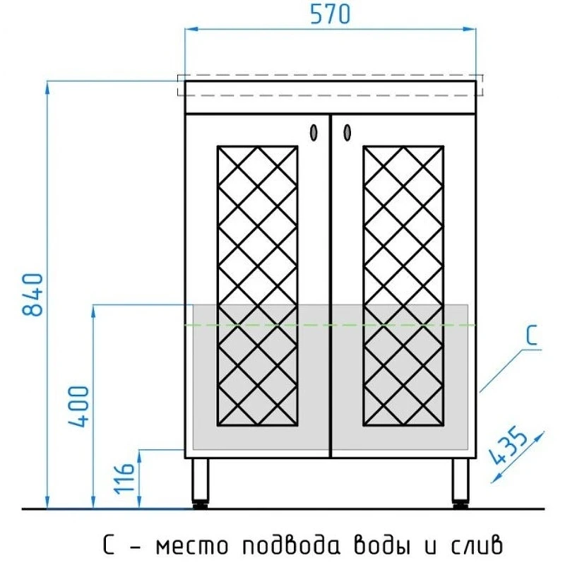 Тумба под раковину Style Line Канна 60 Люкс ЛС-00000726 Белый глянец МДФ / ЛДСП