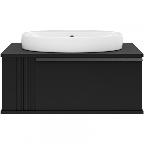 Тумба с раковиной Brevita Savoy 80 УТ000014894 подвесная Черная матовая МДФ / ЛДСП