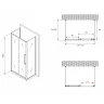 Душевой уголок Abber Schwarzer Diamant 110x90 AG30110BMH-S90BM-S90BM профиль Черный стекло матовое
