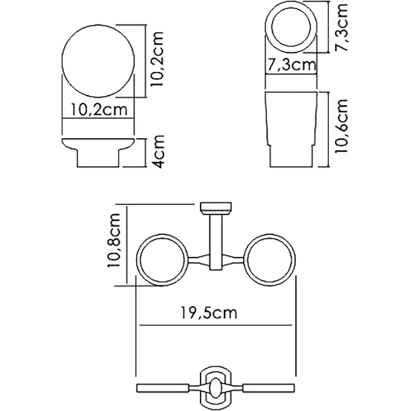 Стакан для зубных щеток с мыльницей WasserKRAFT K-28126 Хром