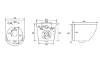 Комплект унитаза Abber Bequem AC1100T-AC0105-AC0120MB с сиденьем Микролифт и клавишей смыва цвет Черный матовый