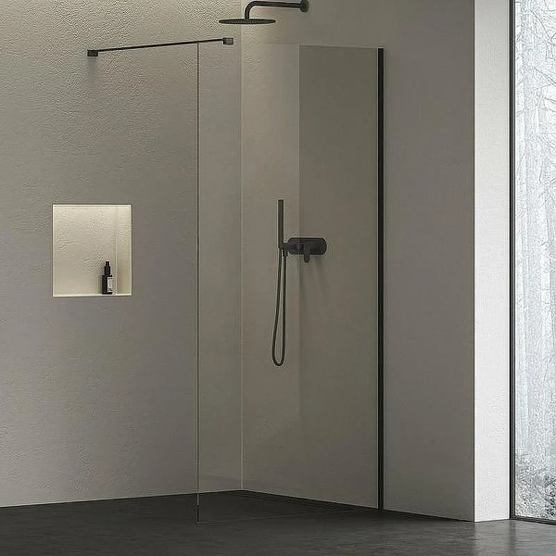 Душевая перегородка Ravak ST Walk-In Wall Air 110 GW9WD0300Z1C профиль Черный стекло Transparent